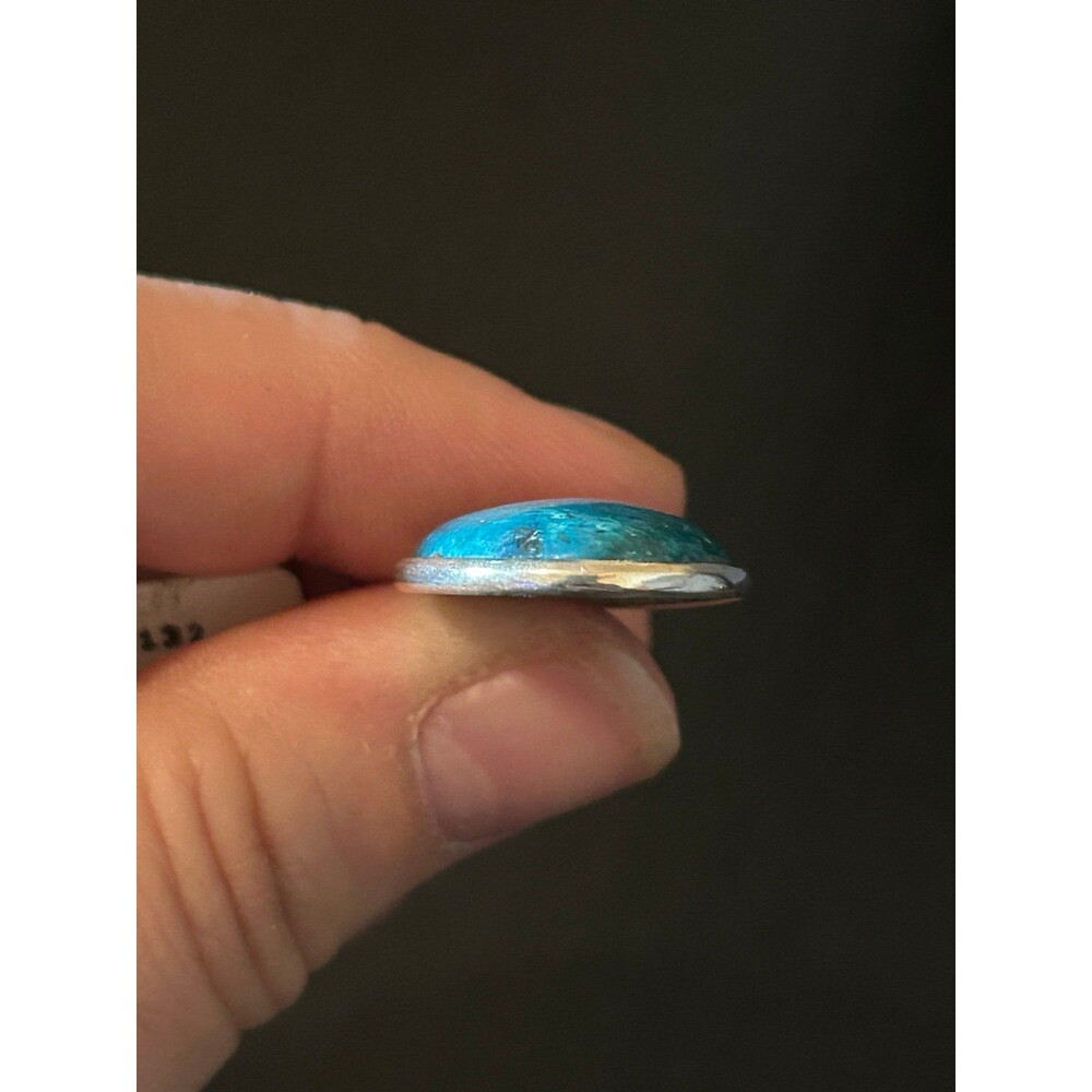 925 Sterling Silver Oval Shattuckite Pendant - Picture 8 of 12